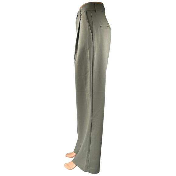 Zara Gray High Waisted Pleated Wide Leg Loose Fit Trouser Dress Pants Size XS - Picture 2 of 4
